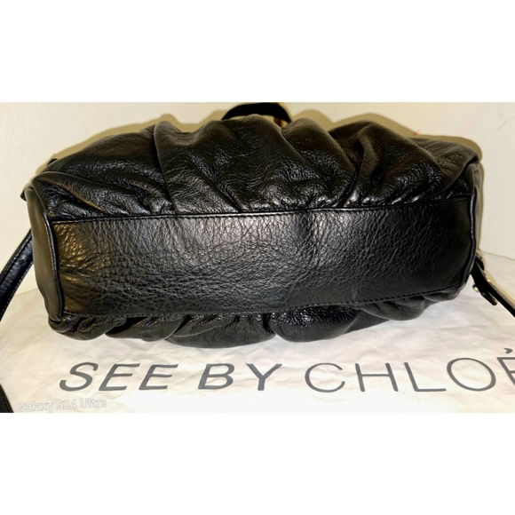 See by Chloe Black Leather Weekender Crossbody Satchel Bag - Picture 6 of 8